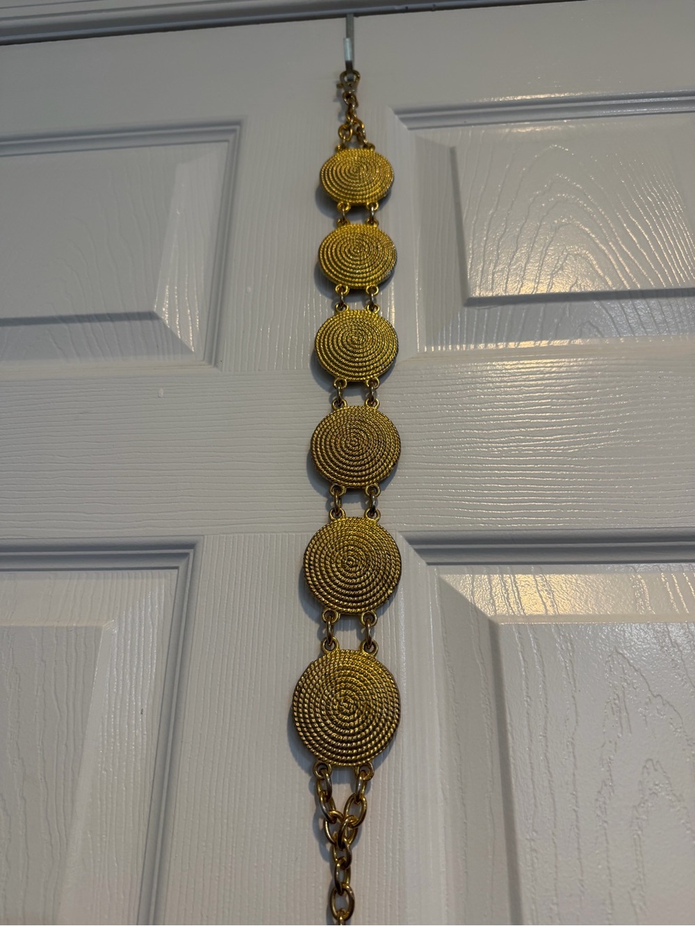 VTG Gold Metal Texture Accent Chain Belt Adjustable